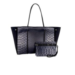 Haute Shore Black/Grey oversized tote with matching wristlet